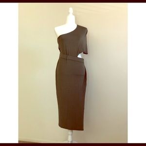 Olive Green Off the Shoulder Dress